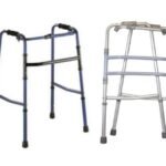 Déambulateur articulé pliant réglable en hauteur