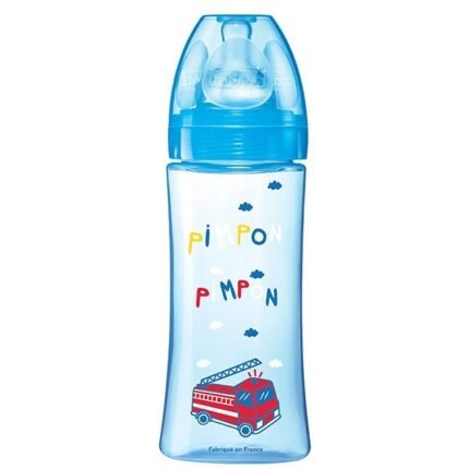 Dodie Biberon Initiation+ 330ml tétine ronde 3 vitesses débit 3 (Existe en Bleu et Rose)