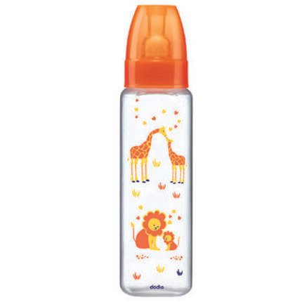 Dodie Biberons Initiation+Col Etroit 330ml Orange Safari
