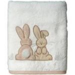 Dodie serviette brodee lapin 50x90cm