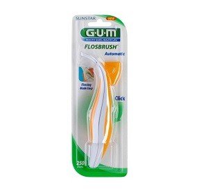 GUM Porte Fil Dentaire Flosbrush Automatique 847 – Manche Avec Fil Intégré (250 Utilisations)