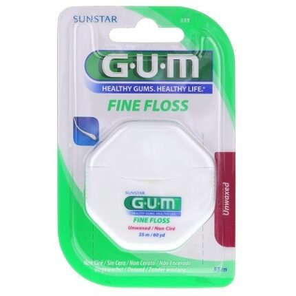 Gum Fil Dentaire 555 Fine Floss Non Ciré – Espace Etroits 55m