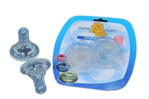 Mon Bébé lot de 2 tetines en silicone souples sans BPA, 3m+ 2 Trou