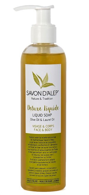 parapharmacie-marrakech-en-ligne-Savon-DAlep-Deluxe-Liquide-a-lhuile-dolive-et-Huile-de-baie-laurier-250ml.jpg Savon D’Alep Deluxe Liquide à l’huile d’olive et Huile de baie laurier 250ml