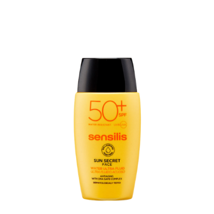 Sensilis Sun Secret Ultralight Water Fluid Anti-âge SPF50 – Peau mixte à grasse.
